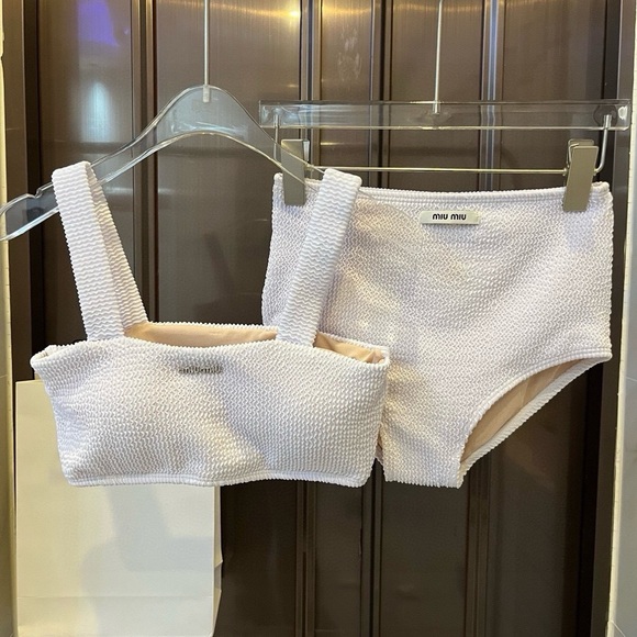 Meet the Posher Other - 🌟 MIU MIU Designer Bikini Set Open Back Swimwear